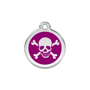 psí známka Známka RED DINGO střední s rytím - Lebka fialová