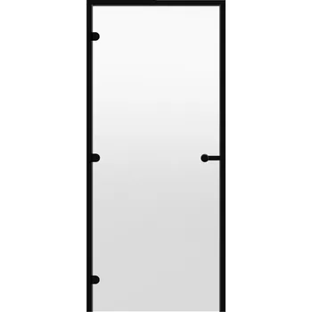 Dveře do parní sauny ALU HARVIA 9x21, čiré 890x2090 mm, černý rám