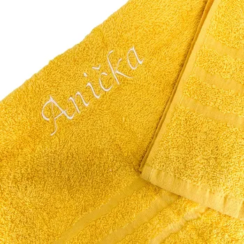 Ručník Žlutý ručník s vlastním textem 50 x 100 cm