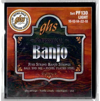 Struna pro kytaru a smyčcový nástroj GHS Struny na banjo GHS PF 130 10-22