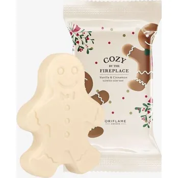 Oriflame Cozy by the Fireplace mýdlo s vůní vanilky a skořice 75 g