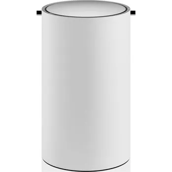 Odpadkový koš Decor Walther, Koš na odpadky do koupelny Stone s víkem z leštěné oceli bílý matný - Formadore