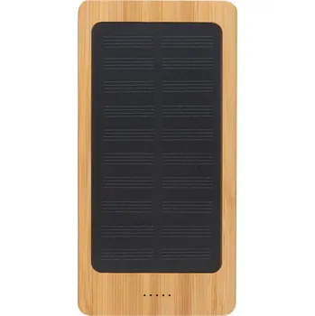 Powerbanka Bambusová solární powerbanka s 8 000 mAh