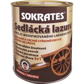 barva a nátěr na dřevo Sokrates Sedlácká lazura kaštan 0.7kg 075200009