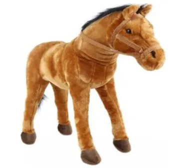 Plyšová hračka Plyšový kůň na sezení se zvuky 70 cm hnědý