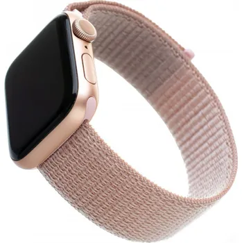 Řemínek na hodinky Nylonový řemínek FIXED Nylon Strap pro Apple Watch 42/44/45/49mm, růžově zlatý