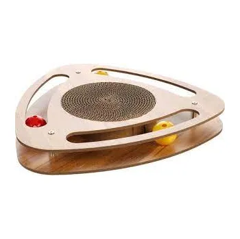 Hračka pro kočku Flamingo dřevěné hřiště trojúhelník 35 x 34,5 x 4,5 cm