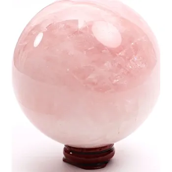 Drahý kámen Magieprirody.cz Růženín koule 83 mm 793 g přírodní kámen + dřevěný podstavec #B69
