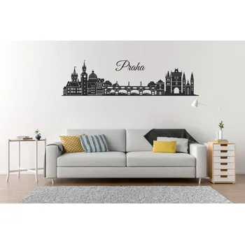 Samolepící dekorace Lepy.cz Samolepka na zeď Praha Velikost (šířka x výška): l60x41cm, Barevná varianta: Jemná růžová