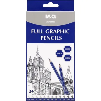 M&G Grafitové tužky M&G, 12ks v plastové krabičce