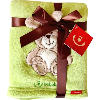 Dětská deka Bobobaby Deka dětská do postýlky s 3D aplikací zvířátka Botobaby 75x100 cm mikrovlákno zelený zajíček