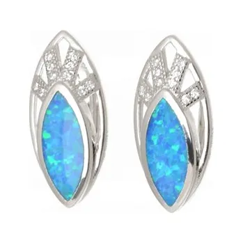 Náušnice Dámské stříbrné opálové náušnice STNAU1706F