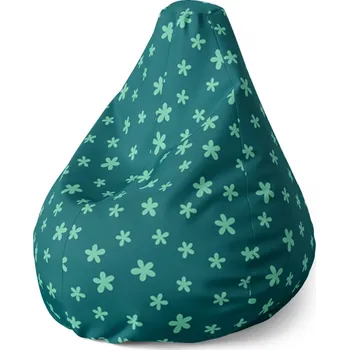 Sedací pytel Sablio Sedací vak Pear Zelené hvězdy - 70 x 95 x 15 cm
