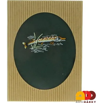 Látkový kapesník Pánský kapesník rybářský motiv "Štika" (Látkový kapesník pro muže M48)