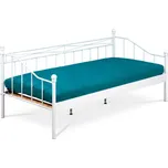 Postel jednolůžková 90x200, kovová konstrukce, bílý matný lak