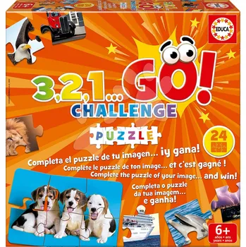 Desková hra Společenská hra Puzzle 3,2,1... Go! Challenge Educa 24 obrázků 144 dílů anglicky španělsky francouzsky od 6 let