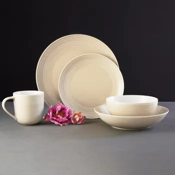 Jídelní set Pískový jídelní servis Linea pro 12 osob 60-dílů AMBITION D-SKU 69097