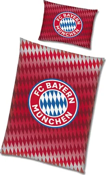 Ložní povlečení Carbotex FC Bayern Mnichov Diamonds 140 x 200, 70 x 80 cm zipový uzávěr
