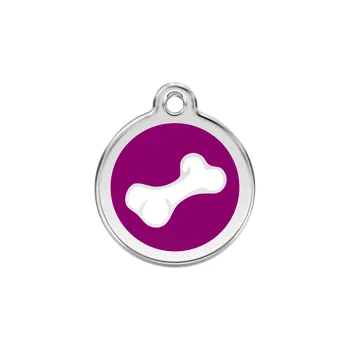 psí známka Známka RED DINGO střední s rytím - Kost COMIC fialová