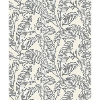 Tapeta Černo-bílá vliesová tapeta na zeď, listy, A66402, Vavex 2025