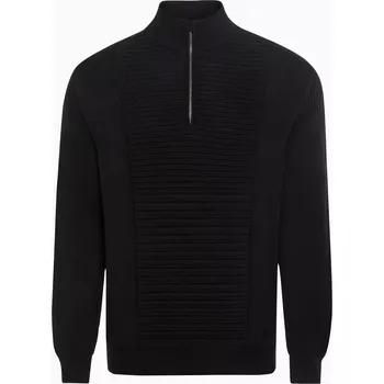 Pánský svetr PORSCHE DESIGN Athleisure sweater Svetr módní volnočasový černá (Vysoce kvalitní designový svetr z merino vlny.)