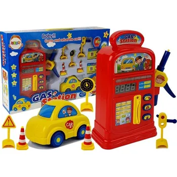 Hračka Čerpací stanice s autíčkem a dopravními značkami