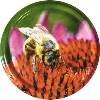 Víčko včelka na červeném květu TO82 Množství: 3 krabice (1500ks)