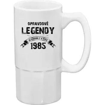 Sklenice Půllitr bílý vysoký Opravdové legendy se narodily v...