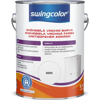 barva na zeď Swingcolor Bílý email, sněhobílý, lesklý, 2,5 l 6167 2,5L 0095