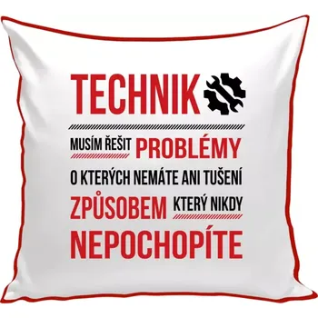 Polštář Polštář barevný 32x32 cm Musím řešit problémy - technik