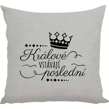 Polštář Polštář lněný 40x40 cm Králové vstávají poslední