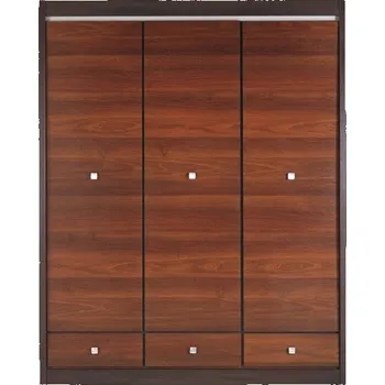 Šatní skříň Šatní skříň HADIR 3D, ořech tmavý + vyzvednutí ZDARMA