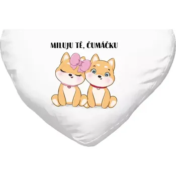 Polštář Polštář srdce 40x35 cm Miluju tě, čumáčku