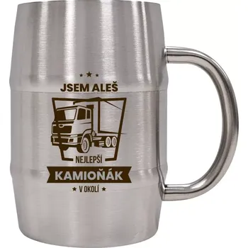 Sklenice Nerezový chladicí půllitr pro kamioňáky - Nejlepší v okolí - kamioňák - 500 ml