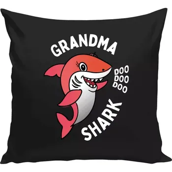 Polštář Polštář černý 40x40 cm Grandma Shark