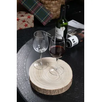 Přírodní hnědá dřevěná podložka/ plát stromu Paulownia S - Ø 25*3 cm