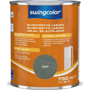barva a nátěr na dřevo Swingcolor Silnovrstvá lazura, mlhově šedá, lesklá, 750 ml 6177.T0750.7657