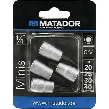 Matador Sada hlavic Torx 1/4", velikost: 20, 25, 30 a 40 mm, 4 ks 920929040