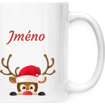 Hrnek malý bílý s potiskem Vánoční hrnek se jménem