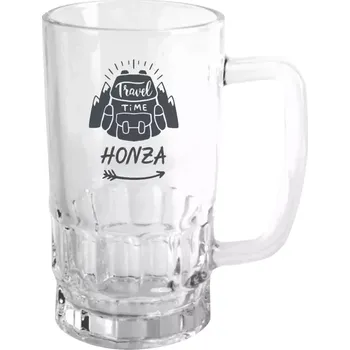 Sklenice Půllitr skleněný Travel time se jménem