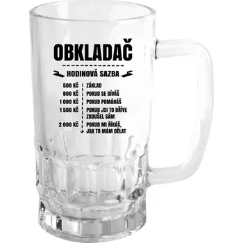 Sklenice Půllitr pro obkladače - Hodinová sazba - obkladač - čirý