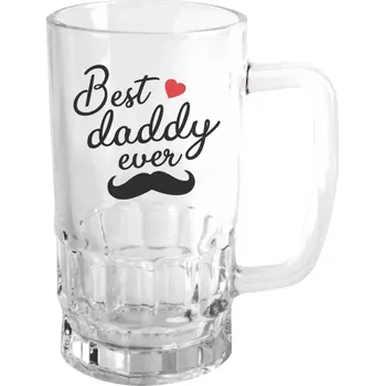 Sklenice Půllitr pro tatínka - Best daddy ever - čirý
