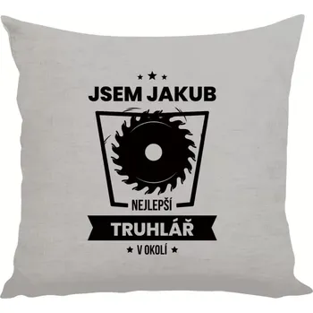 Polštář Polštář lněný 40x40 cm Nejlepší v okolí - truhlář