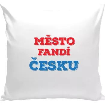 Polštář Polštář bílý 40x40 cm Město fandí Česku