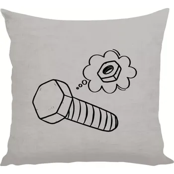 Polštář Polštář lněný 40x40 cm Šroubek - matička