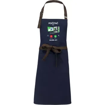 Kuchyňská zástěra Zástěra Kariban Vintage Počítač volá... musím jít!