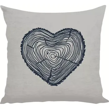 Polštář Polštář lněný 40x40 cm Pařez srdce