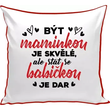 Polštář Polštář barevný 32x32 cm Stát se babičkou je dar