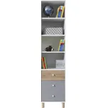 Meblar Regál Faro FR7, bílý lux/dub artisan/šedá