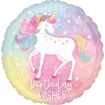 Balónek Anagram Fóliový balónek Enchanted Unicorn Birthday - 46 cm
